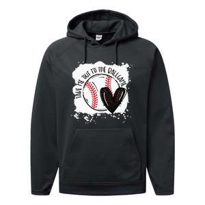 Ball Heart Take Me Out To Ball Game Ball Season Performance Fleece Hoodie