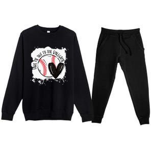 Ball Heart Take Me Out To Ball Game Ball Season Premium Crewneck Sweatsuit Set