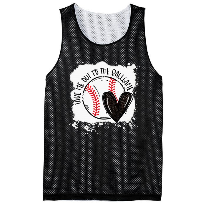 Ball Heart Take Me Out To Ball Game Ball Season Mesh Reversible Basketball Jersey Tank