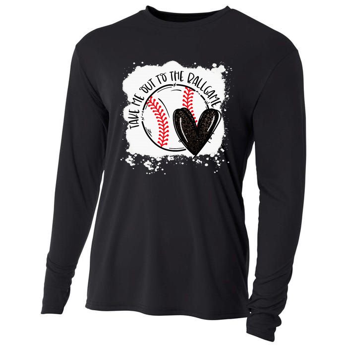 Ball Heart Take Me Out To Ball Game Ball Season Cooling Performance Long Sleeve Crew