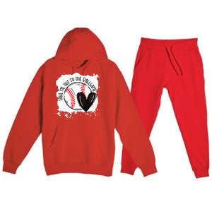 Ball Heart Take Me Out To Ball Game Ball Season Premium Hooded Sweatsuit Set