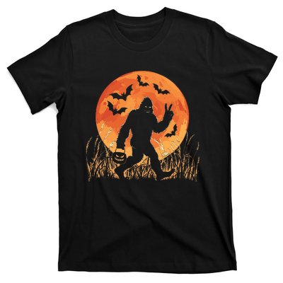 Bigfoot Halloween Trick Or Treat Rock On Sasquatch Graphic T-Shirt