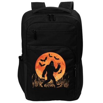 Bigfoot Halloween Trick Or Treat Rock On Sasquatch Graphic Impact Tech Backpack