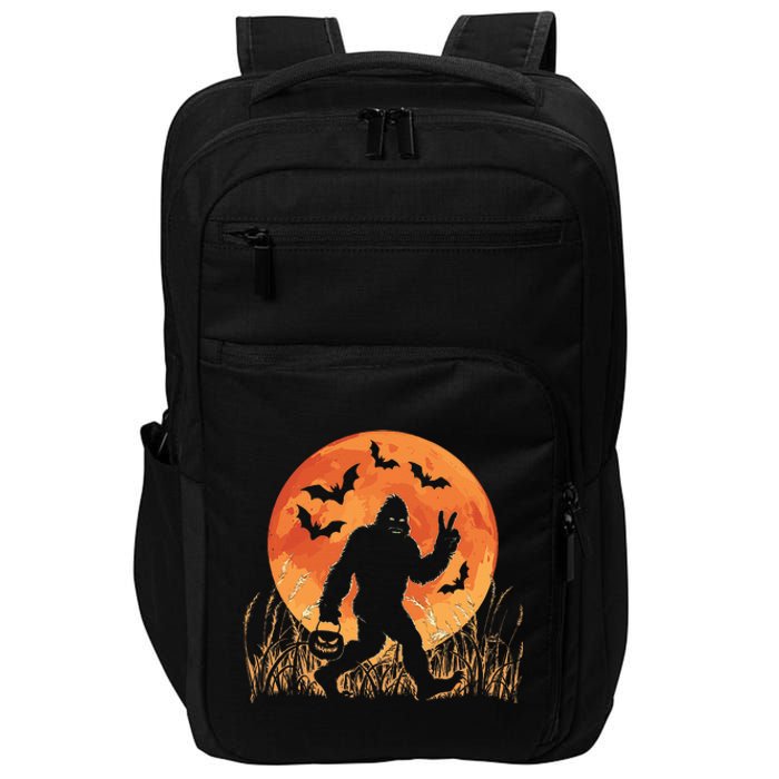 Bigfoot Halloween Trick Or Treat Rock On Sasquatch Graphic Impact Tech Backpack