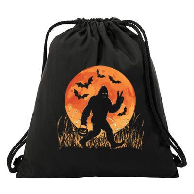 Bigfoot Halloween Trick Or Treat Rock On Sasquatch Graphic Drawstring Bag