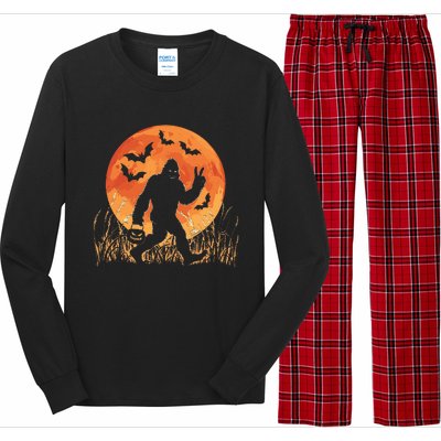 Bigfoot Halloween Trick Or Treat Rock On Sasquatch Graphic Long Sleeve Pajama Set