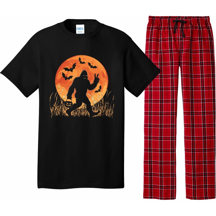 Bigfoot Halloween Trick Or Treat Rock On Sasquatch Graphic Pajama Set