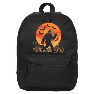 Bigfoot Halloween Trick Or Treat Rock On Sasquatch Graphic 16 in Basic Backpack