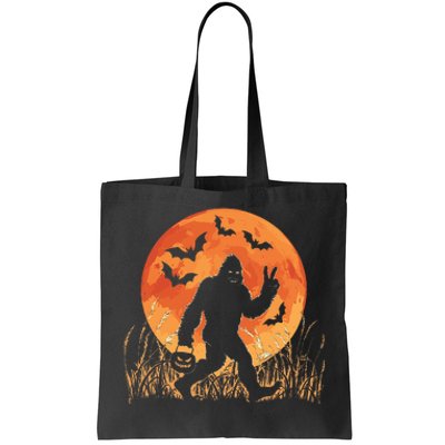 Bigfoot Halloween Trick Or Treat Rock On Sasquatch Graphic Tote Bag