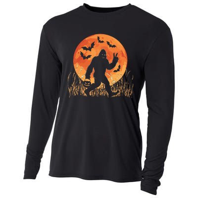 Bigfoot Halloween Trick Or Treat Rock On Sasquatch Graphic Cooling Performance Long Sleeve Crew