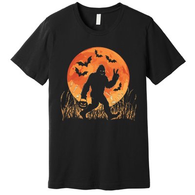 Bigfoot Halloween Trick Or Treat Rock On Sasquatch Graphic Premium T-Shirt