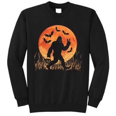 Bigfoot Halloween Trick Or Treat Rock On Sasquatch Graphic Tall Sweatshirt