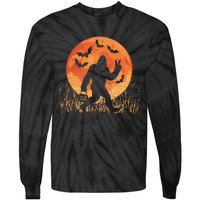 Bigfoot Halloween Trick Or Treat Rock On Sasquatch Graphic Tie-Dye Long Sleeve Shirt