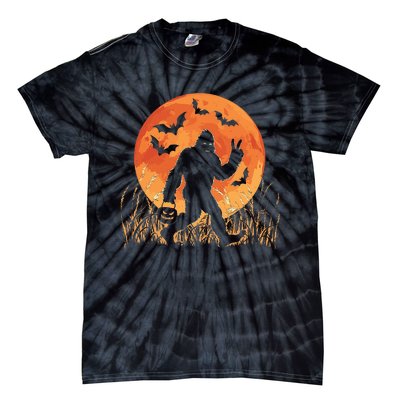 Bigfoot Halloween Trick Or Treat Rock On Sasquatch Graphic Tie-Dye T-Shirt