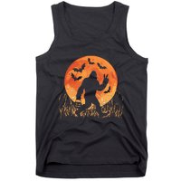 Bigfoot Halloween Trick Or Treat Rock On Sasquatch Graphic Tank Top