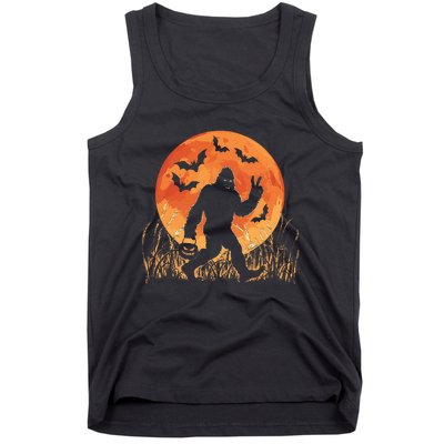 Bigfoot Halloween Trick Or Treat Rock On Sasquatch Graphic Tank Top