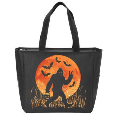 Bigfoot Halloween Trick Or Treat Rock On Sasquatch Graphic Zip Tote Bag