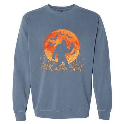 Bigfoot Halloween Trick Or Treat Rock On Sasquatch Graphic Garment-Dyed Sweatshirt