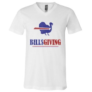 Billsgiving Happy Thanksgiving Chicken American Football V-Neck T-Shirt