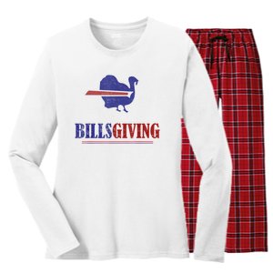 Billsgiving Happy Thanksgiving Chicken American Football Women's Long Sleeve Flannel Pajama Set 