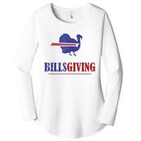 Billsgiving Happy Thanksgiving Chicken American Football Women's Perfect Tri Tunic Long Sleeve Shirt