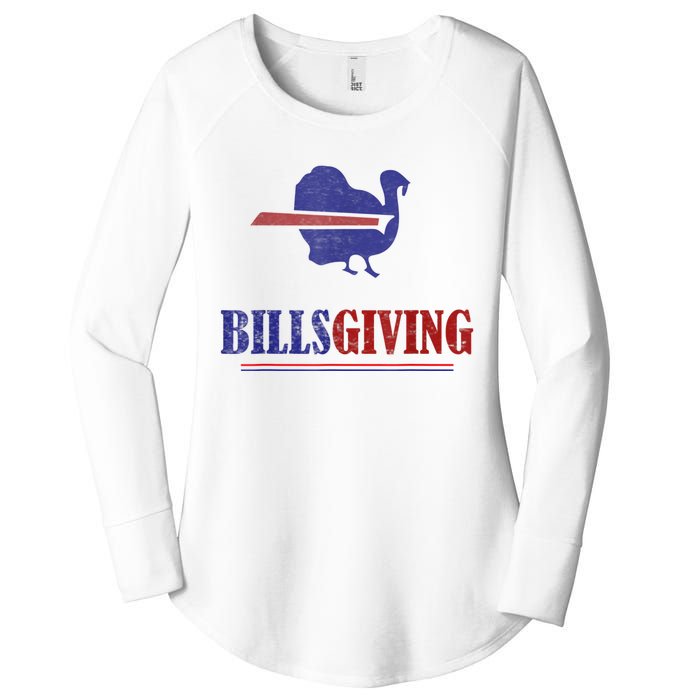 Billsgiving Happy Thanksgiving Chicken American Football Women's Perfect Tri Tunic Long Sleeve Shirt