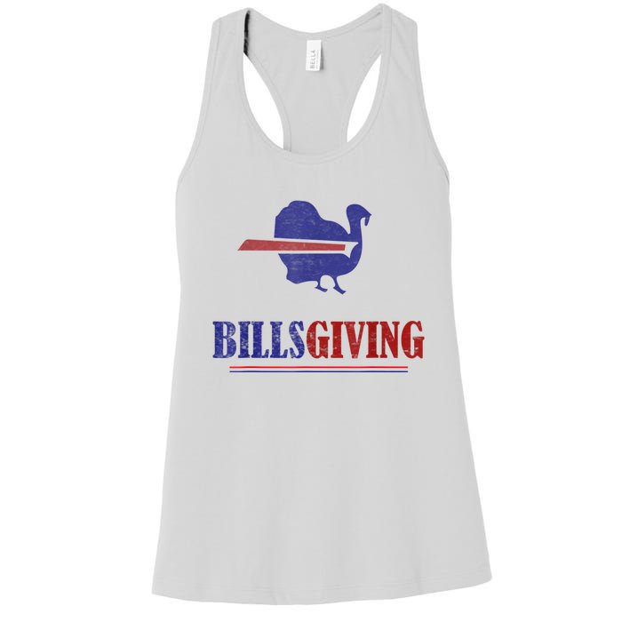 Billsgiving Happy Thanksgiving Chicken American Football Women's Racerback Tank