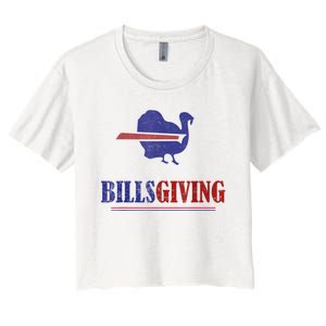 Billsgiving Happy Thanksgiving Chicken American Football Women's Crop Top Tee