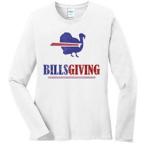 Billsgiving Happy Thanksgiving Chicken American Football Ladies Long Sleeve Shirt