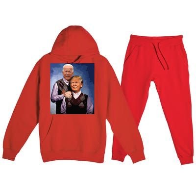 Biden Husband Trump Wife Premium Hooded Sweatsuit Set