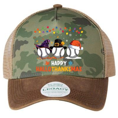 Baseball Halloween Thanksgiving Christmas Hallothanksmas Legacy Tie Dye Trucker Hat