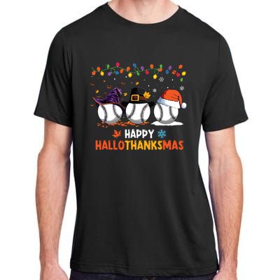 Baseball Halloween Thanksgiving Christmas Hallothanksmas Adult ChromaSoft Performance T-Shirt