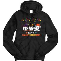 Baseball Halloween Thanksgiving Christmas Hallothanksmas Tie Dye Hoodie