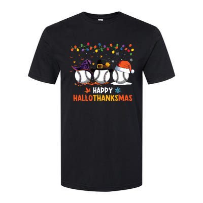 Baseball Halloween Thanksgiving Christmas Hallothanksmas Softstyle CVC T-Shirt