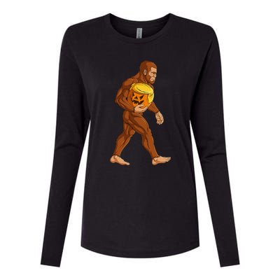 Bigfoot Halloween Trumpkin Pumpkin Women Womens Cotton Relaxed Long Sleeve T-Shirt