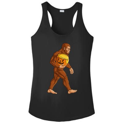 Bigfoot Halloween Trumpkin Pumpkin Women Ladies PosiCharge Competitor Racerback Tank