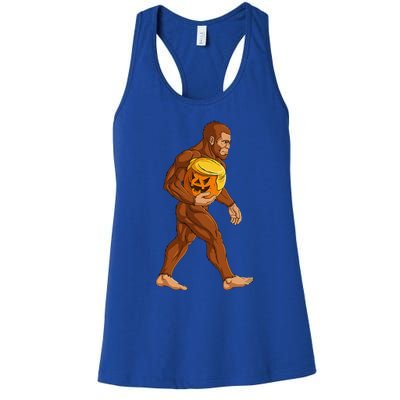 Bigfoot Halloween Trumpkin Pumpkin Women Women's Racerback Tank