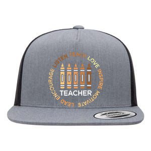 Black History Teacher Teach Love African American Women Flat Bill Trucker Hat