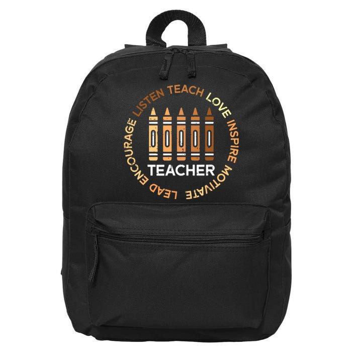 Black History Teacher Teach Love African American Women 16 in Basic Backpack