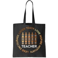 Black History Teacher Teach Love African American Women Tote Bag