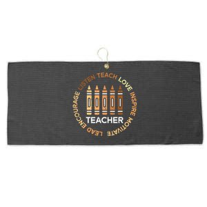 Black History Teacher Teach Love African American Women Large Microfiber Waffle Golf Towel