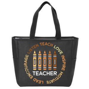 Black History Teacher Teach Love African American Women Zip Tote Bag