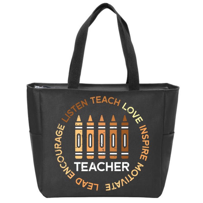 Black History Teacher Teach Love African American Women Zip Tote Bag