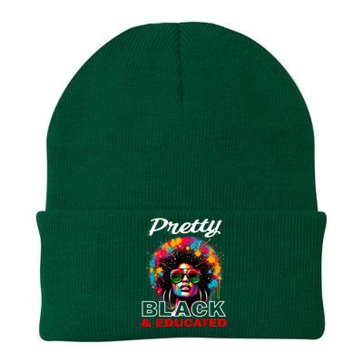 Black History T Shirts For Women Pretty Black And Educated Knit Cap Winter Beanie