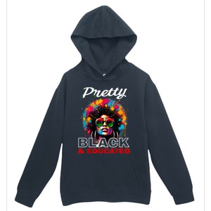 Black History T Shirts For Women Pretty Black And Educated Urban Pullover Hoodie