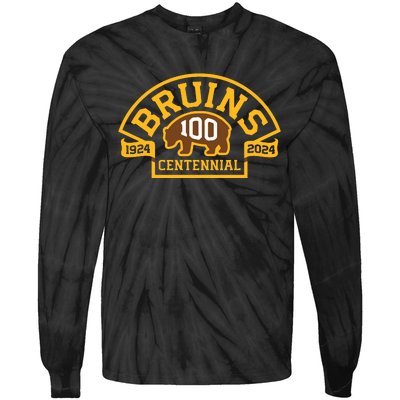 Bruins Hockey Team 100th Season Hockey 2024 Tie-Dye Long Sleeve Shirt