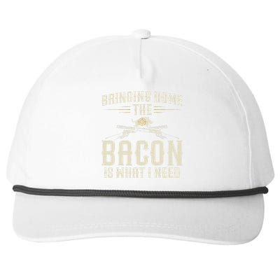 Bringing Home The Bacon Is What I Need Wild Hog Hunter Snapback Five-Panel Rope Hat