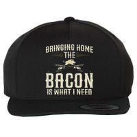 Bringing Home The Bacon Is What I Need Wild Hog Hunter Wool Snapback Cap