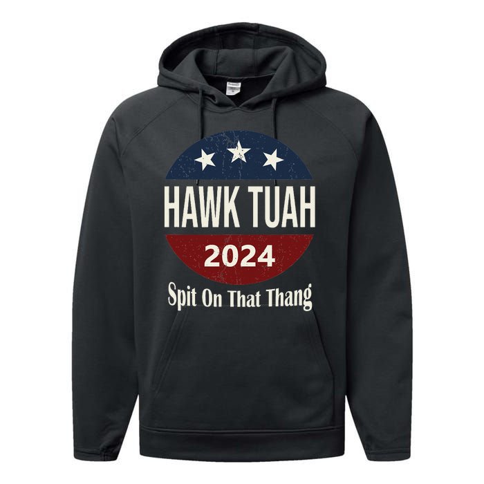 Bold Hawk Tuah Funny Statement Performance Fleece Hoodie