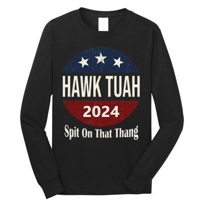 Bold Hawk Tuah Funny Statement Long Sleeve Shirt